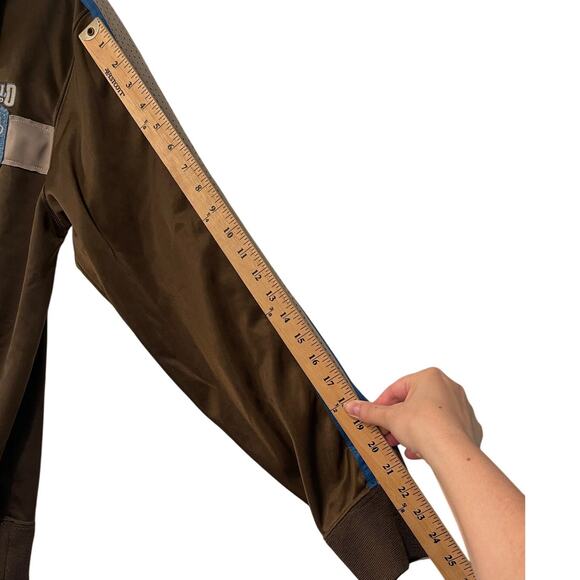 Vintage 90s Kenvelo Men's L European 1989 Track Jacket Full Zip Soccer Brown y2k - Picture 7 of 11